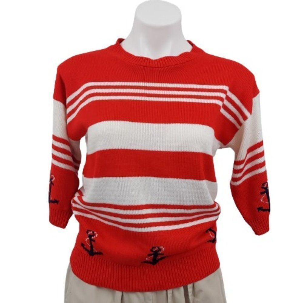 Vintage 80's 90s Nautical Warm Weather Sweater